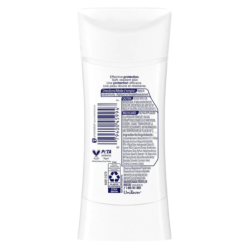 Antisudorifique désodorisant pour femme Dove Soin Avancé Parfum de Beurre de Karité avec technologie pro-céramides pour une peau douce et résistante 74g