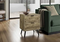 Monarch Specialties Accent Table, Bedroom, End, Living Room, Nightstand, Side Table, Storage Drawer, Walnut Laminate, Modern, Contemporary