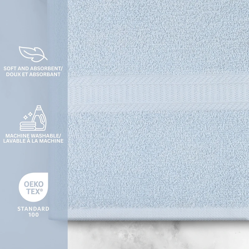Drap de bain uni Mainstays Basics 100% coton 30x60