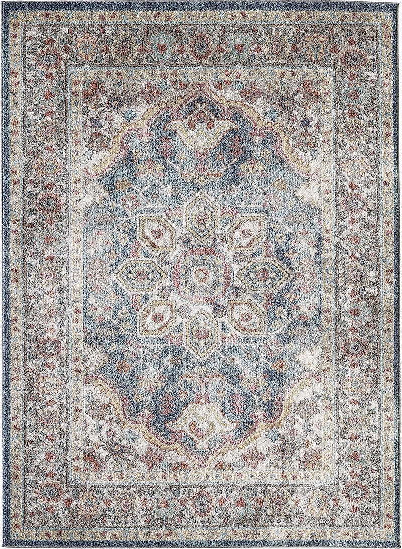 Cranfield Red and Blue Woven Area Rug
