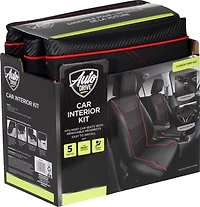 Auto Drive 5-Piece Car Seat cover kit Carbon Fiber Black with Red Piping