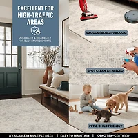 Rug Branch Havana 2' x 30' (Exact Size: 2'3" x 30') Abstract Indoor Runner Rug, Beige Grey, Contemporary - Entryway, Hallway, Bathroom, and Kitchen