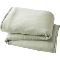 Better Homes & Gardens 3-Piece Soft Sea Crinkled Gauze Duvet Set, Adult King, Corner & side interior ties. Hidden Button Closure. Envelope Closure on Shams.