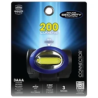 Police Security Lampe Frontale  Connector 200 Lumen, 3AAA  Lampe Frontale