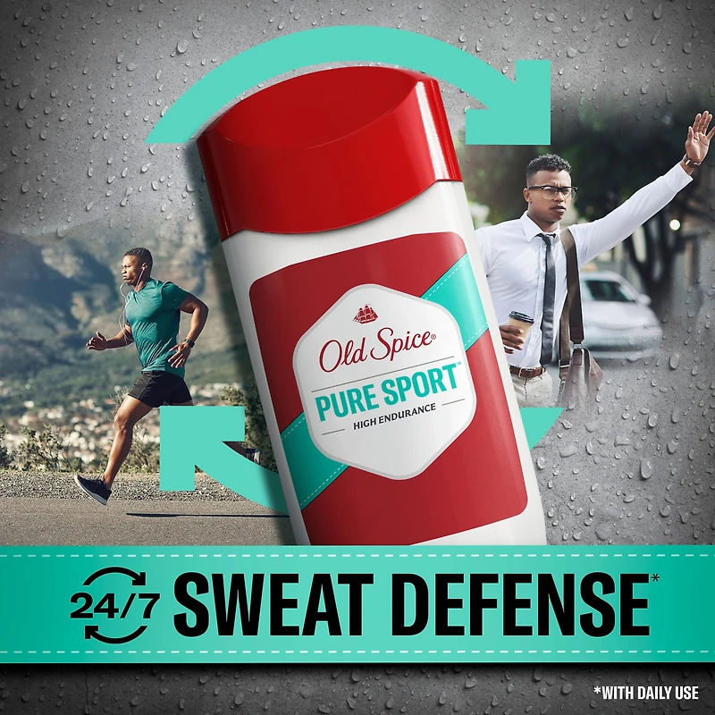 Antisudorifique et désodorisant Old Spice High Endurance pour hommes, protection de 48 heures, parfum Pure Sport 96 g