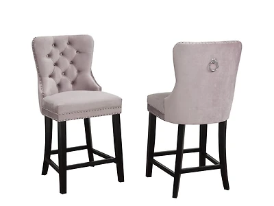 Tabouret de comptoir Karem, ensemble de 2, saumon