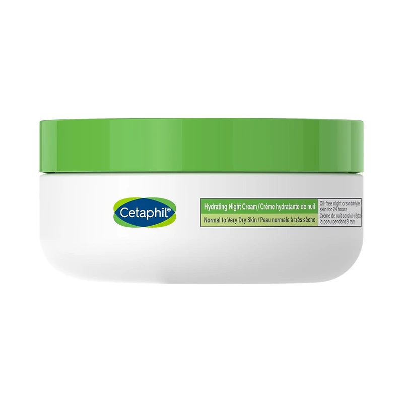 Cetaphil Hydrating Night Cream | Made with Hyaluronic Acid Extract | 24Hr Intense Hydration | For Dry and Sensitive Skin | Fragrance-Free, 48g