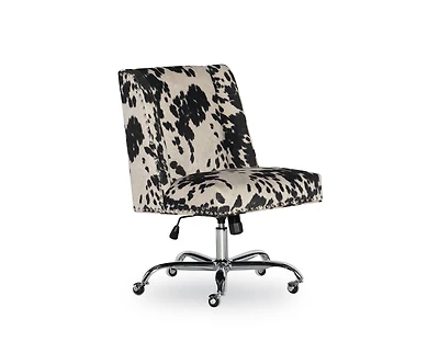 Chaise de bureau Monroe imprimée vache noire