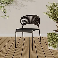 Chaise empilable en osier et tissu tendu pour patio Mainstays Osier tissé à la main