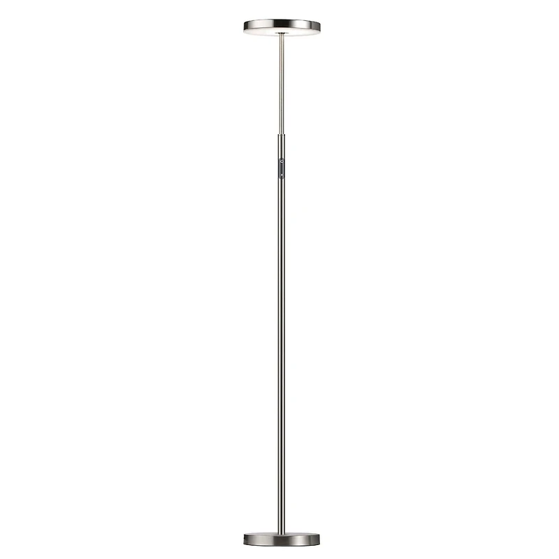 Lampadaire Francine - 30W - Nickel Satiné - Diffuseur Acrylique Blanc