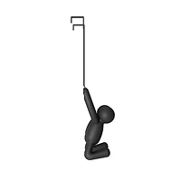 BUDDY HOOK - Patère murale ou dessus de porte avec 2 crochets, métal et plastique noir