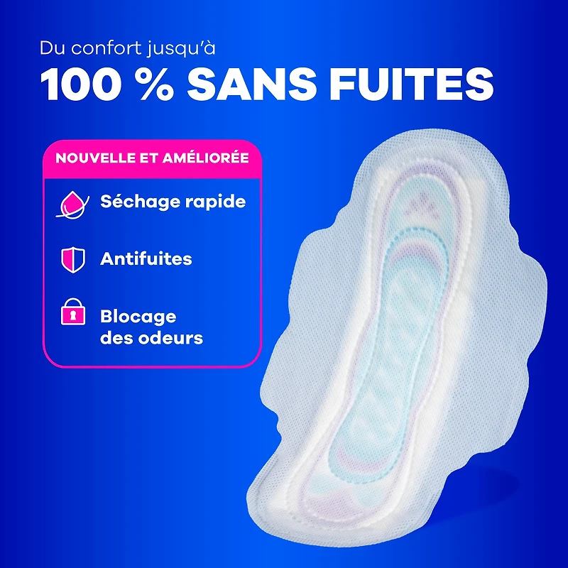 Always Serviettes Hygiéniques Ultra Minces avec Ailes pour Femmes, Taille 2, Longues, Super Absorption, Non Parfumées