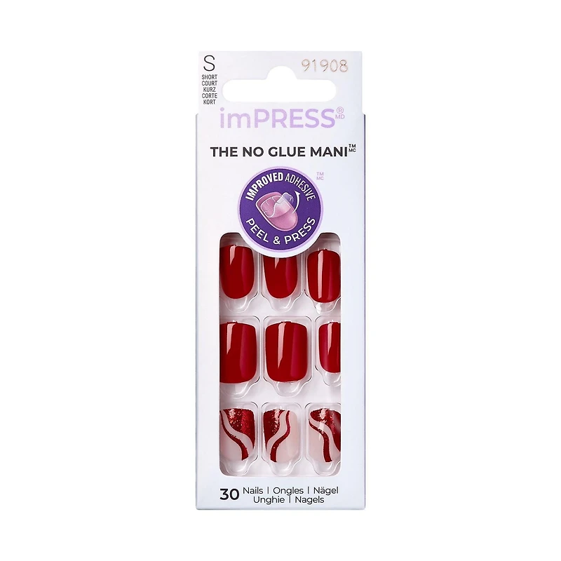KISS ImPRESS Press-On - 30 faux ongles, courts Ongles à coller.
