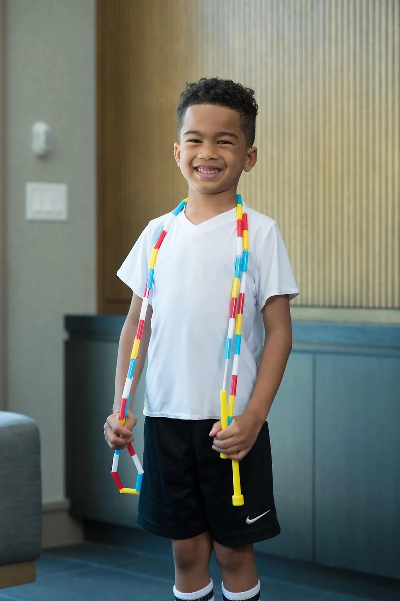 GoZone Kids 7ft Beaded Jump Rope – Yellow/Blue/Red