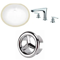 American Imaginations 19.5-in. W CUPC Oval Bathroom Undermount Sink Set In White - Chrome Hardware AI-26829