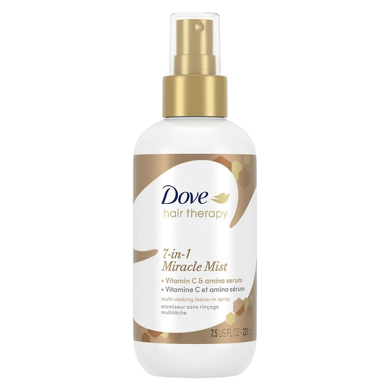 Dove + Vitamin C & Amino Serum 7-in-1 Miracle Mist Leave-In Multitasking Hair Spray, 221ml Leave-In Hair Spray