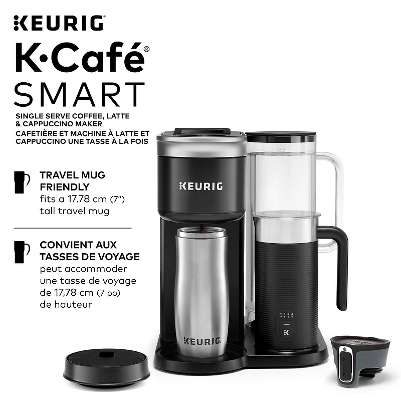 Keurig K-Café SMART, Cafetière et machine à latte et cappuccino une tasse à la fois pour capsule K-Cup