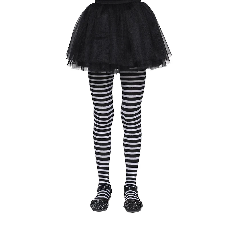WAY TO CELEBRATE STRIPE TIGHTS BLACK/WHITE