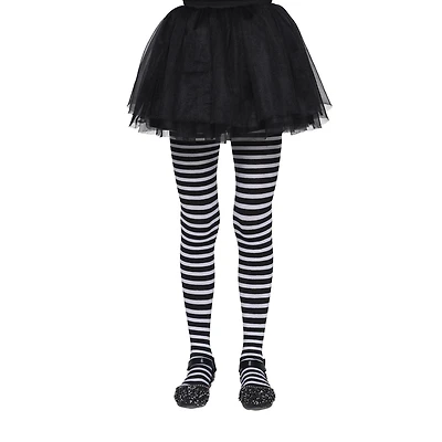 WAY TO CELEBRATE STRIPE TIGHTS BLACK/WHITE