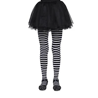 WAY TO CELEBRATE STRIPE TIGHTS BLACK/WHITE