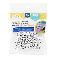 TINY HANDS Perles d'alphabet cubiques, transparentes, 200 mcx, 6 mm (0,3 po), 6 ans et plus, enfants, artisanat BEAD ALP SQ 6MM200PC