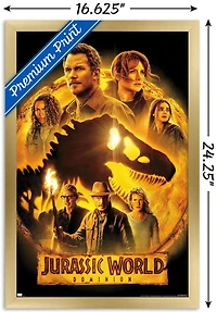 Jurassic World: Dominion - Group One Sheet Wall Poster, 14.725" x 22.375" Framed
