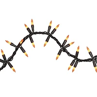 Way to Celebrate 120-Count Incandescent Garland Halloween Lights, Ceramic Orange