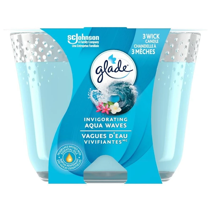 Glade® Chandelle parfumée, Vagues d’eau vivifiantes 1 pièce