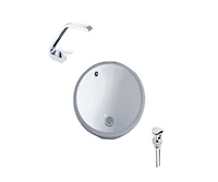 DROP Bath and Kitchen DR091113 Undermount Bathroom Sink Set
