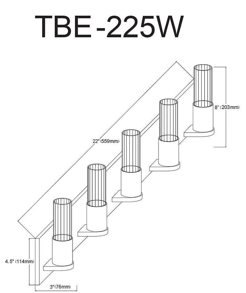 Lampe de vanité à 5 lumières