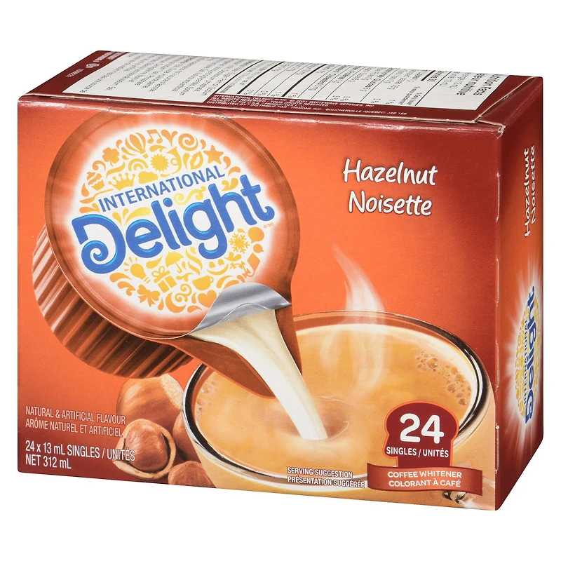 International Delight colorant à café, Noisette, Portion Individuelle, 24 portions