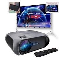 Ensemble de projecteur ACL Monster Image Stream sans fil super lumineux 1080p FHD TFT avec écran de 120 pouces et mallette de transport inclus MHV1-1052-CAN