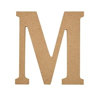 Plaid Unfinished Wood 5" Letter, M, Wood Letter