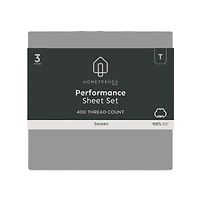 hometrends 400 Thread Count 100% Cotton Sheet Set - Sateen, Size: Twin - King
