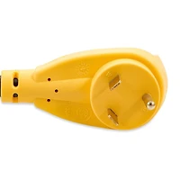 Adaptateur électrique Camco Heavy Duty RV Dogbone avec poignée PowerGrip (30 A mâle vers 15 A femelle, 30,5 cm, fils de calibre 10/3)