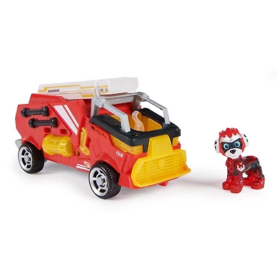 PAW Patrol : La Super Patrouille le film, Camion de pompier avec figurine articulée Marcus Super Patrouille, sons et lumières, jouets pour garçons et filles à partir de 3 ans