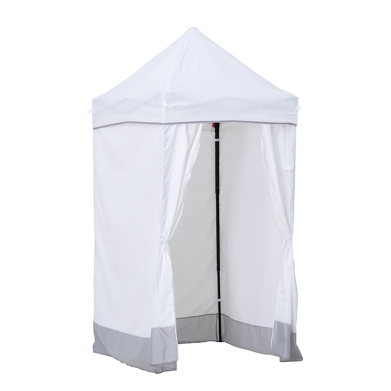 Sunjoy 4’ x 4’ Grey Pop-Up Canopy Tent, Outdoor Instant Pop-Up Gazebo, Portable Privacy Changing Tent with Sidewalls