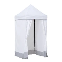 Sunjoy 4’ x 4’ Grey Pop-Up Canopy Tent, Outdoor Instant Pop-Up Gazebo, Portable Privacy Changing Tent with Sidewalls