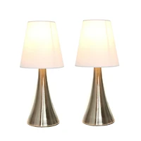 Simples Conceptions Valencia 2 paquets Mini lampe de table tactile avec abat-jour en tissu