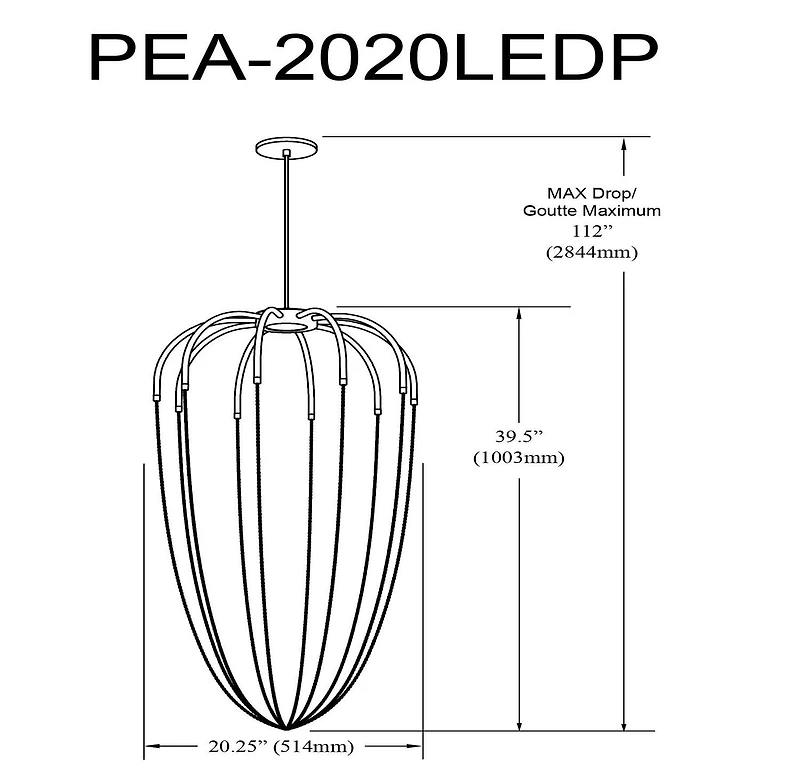 Perla Pendant - 20W - Matte Black