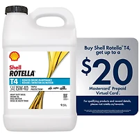 Shell Rotella T4 15W40  Diesel Engine Oil 9.5L Jug, Rotella T4 15W40 9.5L
