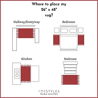 Tapis tissé à plat en coton à chevrons Fabstyles pour salon, couloir, patio