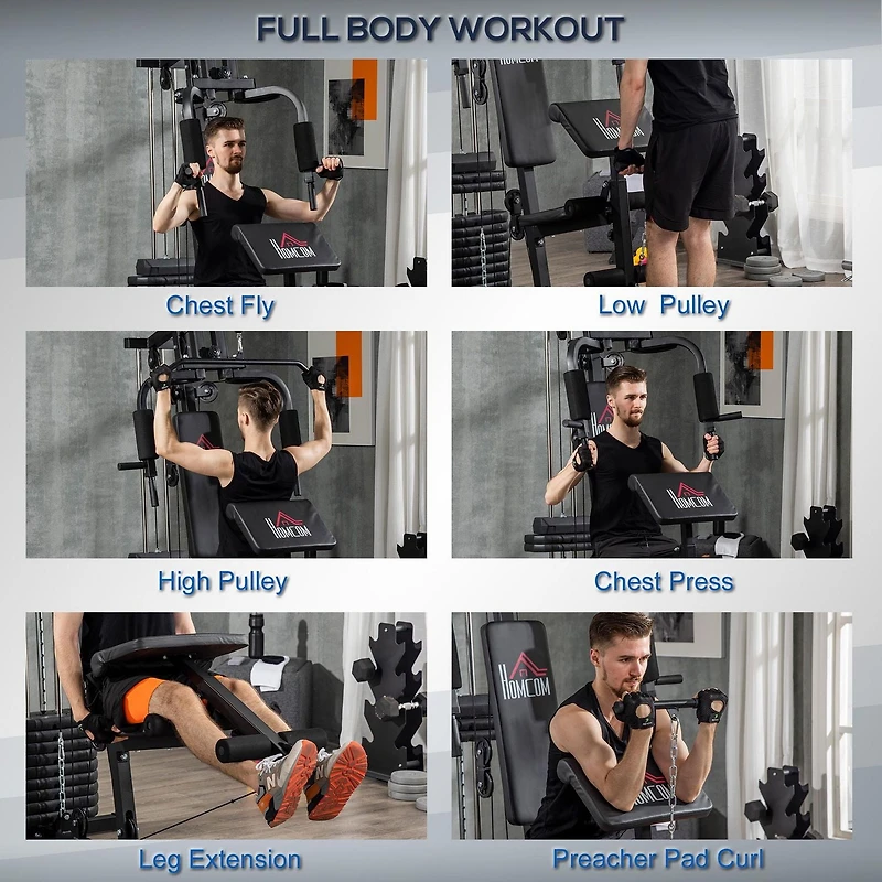 Soozier Équipement de gym à domicile entraînement multifonctionnel