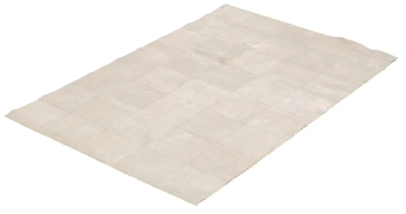 ECARPETGALLERY Tapis Fait à la Main pour Salon, Salle à Manger et Chambre à Coucher Contemporain Collection Patchwork en cuir 3'9" x 5'9" en Gris