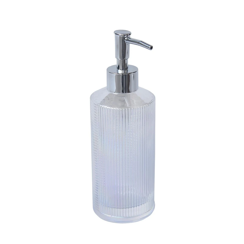 Distributeur de lotion en verre écaillé Hometrends, distributeur de savon de couleur irisée, 1 pompe à savon et pompe à lotion pour cuisine, salle de bain ou hôtel