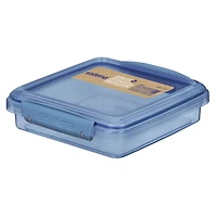 Boîte à sandwich Sistema, contient du plastique recyclé provenant de l'océan, récipient de conservation des aliments et boite a repas, 450 ml, sans BPA, bleu sarcelle ou bleu