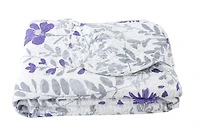 Marina Decoration Rich Printed Stitching Coverlet Bedspread Ultra Soft Summer Bedding Quilt Set with Quilted Sham, Modern Purple Floral Pattern