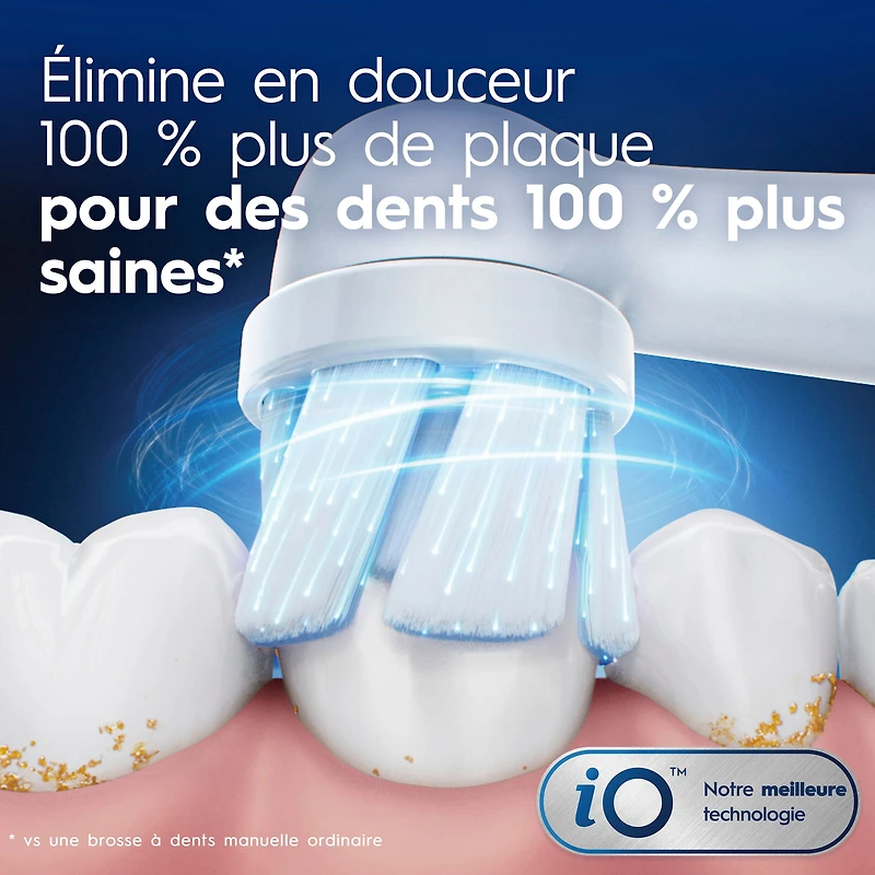 Brossettes de rechange Oral-B iO Gencives et Dents sensibles pour brosse à dents électrique, blanc 4CT