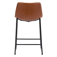 CorLiving Palmer Lot de 2 tabourets de bar d'intérieur modernes à dossier moyen, rembourrés en similicuir et hauteur comptoir