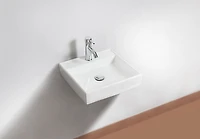 American Imaginations AI- 17,5 pouces Vaisseau blanc de bâti de mur de W pour le perçage de centre de 1 trou